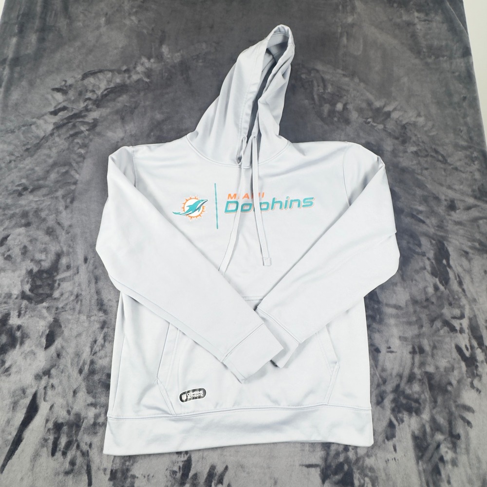 New Era Miami Dolphins Hoodie Mens Medium Grey NFL Combine Authentic Apparel